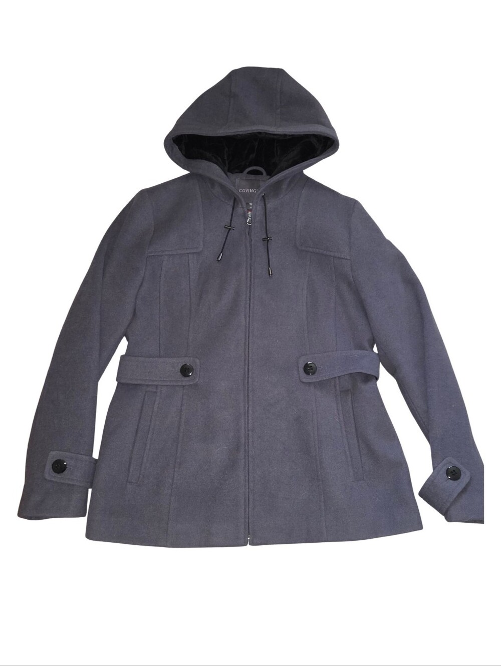 Covington Grey Minimalist Hooded Coat